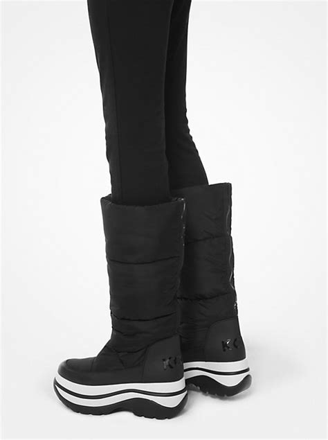 michael michael kors gamma nylon and leather platform boot|Michael Kors purple rain boots.